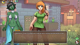 Zombie girl craves my chisel in HornyCraft's total zombie adventure