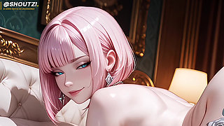 Pinky Cute Short Pink Hair Girl Gets Fucked Hard and Creampied