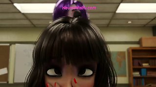 Sexy futa teacher gets monster cock anal