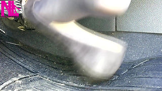 Revving in Grey Flats with Chains in Mp4format