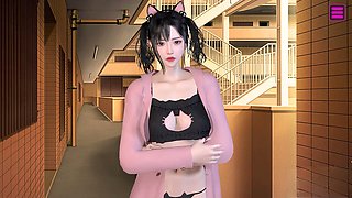 Steamy lezzie session with Luna and Mion next door