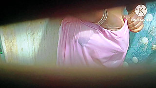 Huge Boobs Girl Bathing and Seducing Her Step Brother When She Came to Know He Is Peeking Her