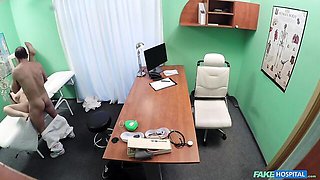 Office fuck in the doggy style with a long-legged brunette Sweet Lady