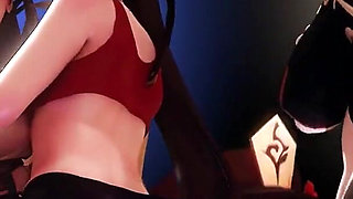 Hutao X Beidou Strap on Sex Genshin Impact Dragon Dildo Bad Dragon