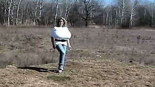 Public amateur blonde with huge boobs paid for toilet sex