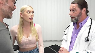 The nurse in a sexy uniform fucks with the husband of Ziggy Star and Kay Lovely