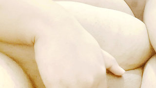 Leafy girl shows off her beautiful body and big breasts masturbating