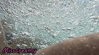 Flashing My Pussy in Front of a Student in Swimming Pool and Helps Me Masturbate - It's Very Risky POV 4K