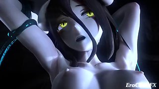 Overlord Albedo gets her holes spread wide open