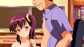 Horny Anime Schoolgirl Bent Over Desk for Intense Sex