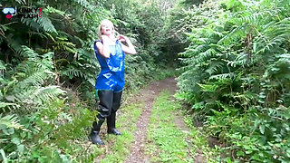 Shiny Pvc Rainwear Walk with a Kinky Secret