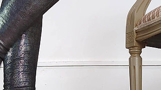 Shoeplay and Walking in Holo High Heel Thigh High Boots (shoe Collection) - Dame Olga 4K (718)