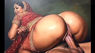 Steamy sofa session with wifey in bed