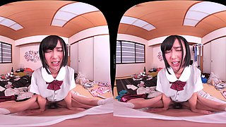 Japanese Student in VR POV for Fiery Passionate Play