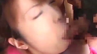 Pregnant asian sucking lots of dicks