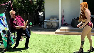 Big Ass Redhead Milf Plays Dick Ball With Step Son's Huge
