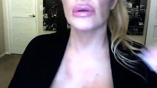 Cute blonde with big boobs solo