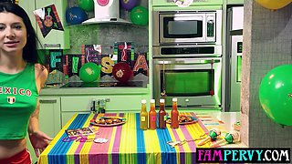 Bisex young babe stepsisters run out of milk