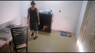 Horny Latina of a Big Ass Is Fucked by Her Stepdaughter's Friend by the Ass and Leaves It Full of Milk