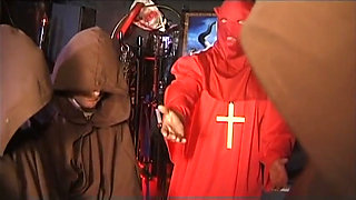 Blonde German Cougar Gets Dominated and Railed in BDSM Gangbang