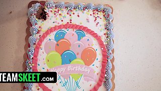 Hot blonde baddie in tight dress gladly sits on lucky dude's face