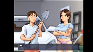 Summer saga part three - Step sister bending over her big booty