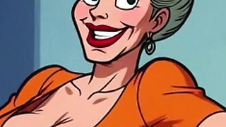 Classic Cartoon Style Nude Women in Kitchen