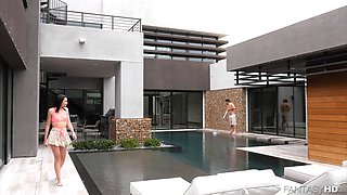 Spoiled Slut Fucks Poolboy To Get Over Daddy Issues