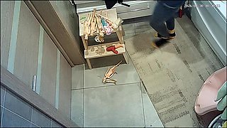 squrting woman in bathroom