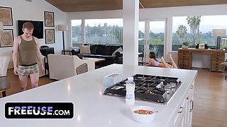 Voluptuous mylf and her daughter-in-law permit a lucky sonny to pound them whenever he cravings