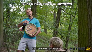 Mature4k. blond with huge bum doesn\u2019t mind to cheat on her hubby with 2 strangers in public