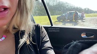 Busty blonde outdoor masturbation fun times