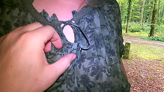 Short but Hard Titslapping While Hiking