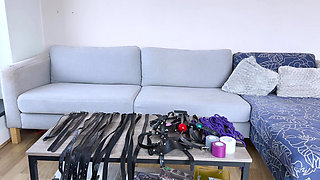 Lucys First Bondage Interview Ballgag Tryouts & Bound in Belts (4k)