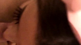 POV blowjob footjob handjob with Karla Kush eating cum