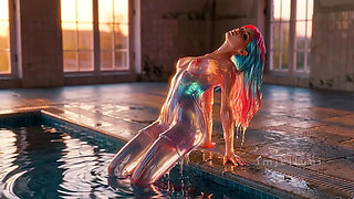 "Pink & Blue Drip - Watch Her Glow"