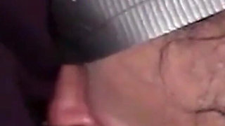 Hooded in Nylon, Blindfolded with Duct Tape, Facialized, and Cummed in Mouth