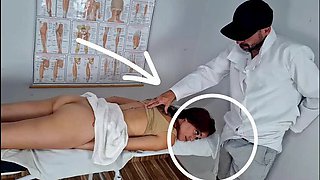 Innocent masseuse gives secret handjob and blowjob to clients
