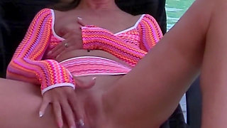 Pool side pussy play