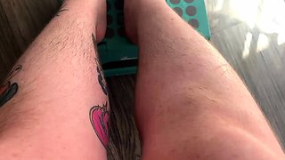 Skinny brunette MILF sucks and fucks a big cock