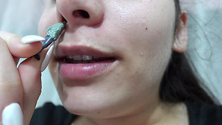 My Giantess Stepsister Puts Tiny Stepbrother in Her Nose as Punishment and Plays with Him