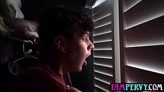 Buxom blasting COUGAR stepmother penetrates her wanking teenage sonny