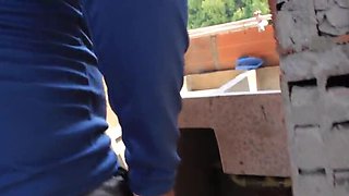 Hot blonde with huge natural tits fucks plumber in steamy homemade cuckold scene