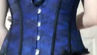 Real Gril Dildo Anal Ride In Corset