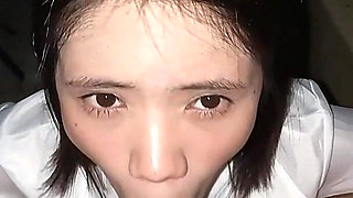 Asian Student Model Blowjob Deepthroat Swallows