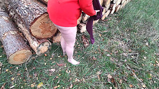 Completely Naked Tit Punishment in the Woods