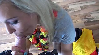 Magdalenas ride in the bathroom Anal Blonde Blowjob Cumshot