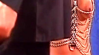 Chained Mature MILF Teased with Clothespins and Dildo