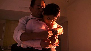 Old man forcing young asian girl to fuck