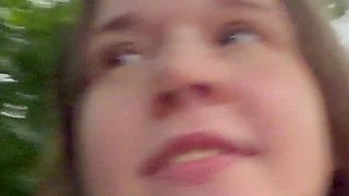 Teen Shows Tits and Asshole During a Storm in the Forest